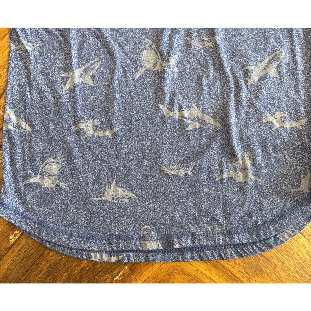 Creative Destruction Blue Shark Design Hoodie TShirt Size L Womens GUC - Picture 5 of 9